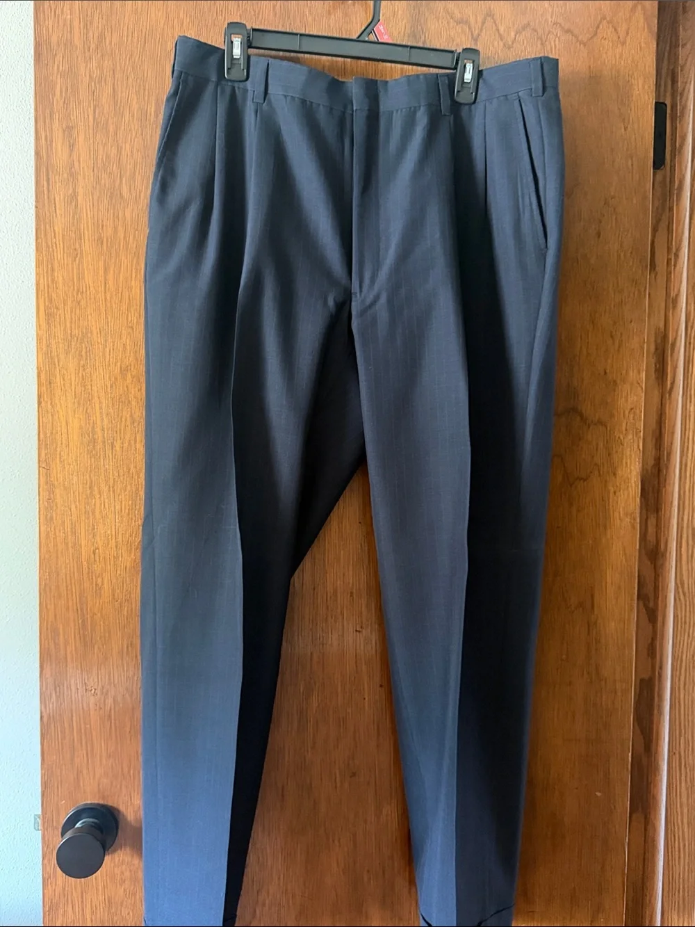 Hart Schaffner Marx Navy Pinstripe Suit Jacket and Dress Pants